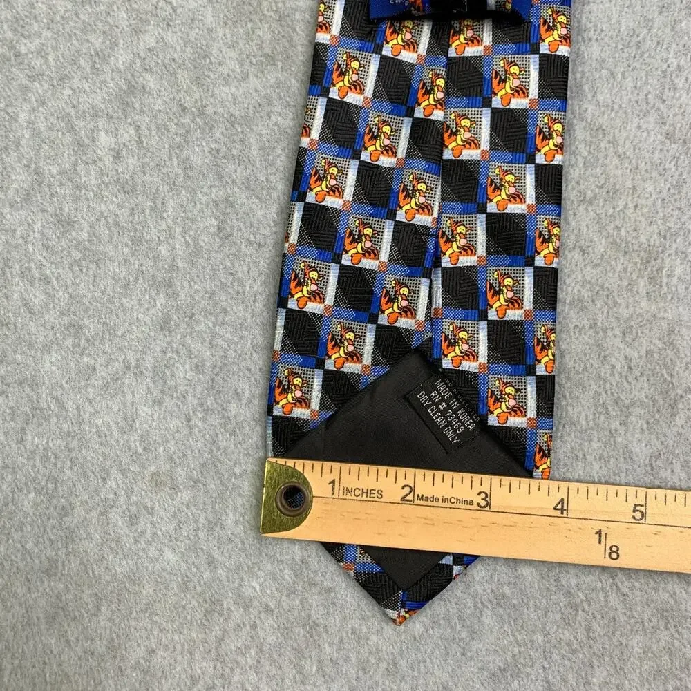 Disney Pooh Tigger Tie All Over Print Blue Black Mens